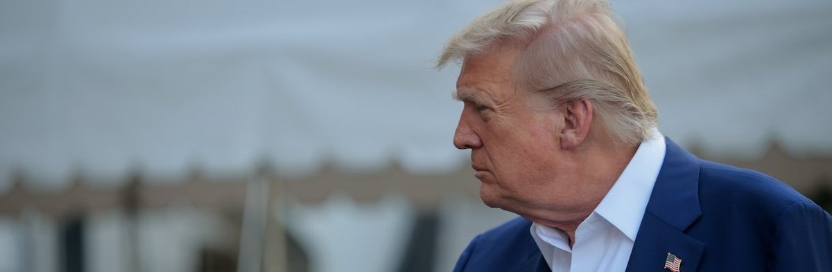 WASHINGTON, DC - JUNE 24: U.S. President Donald Trump speaks to reporters before boarding the Marine One presidential helicopter and departing the White House on June 24, 2025 in Washington, DC. Less than 12 hours after announcing a ceasefire between Isra
