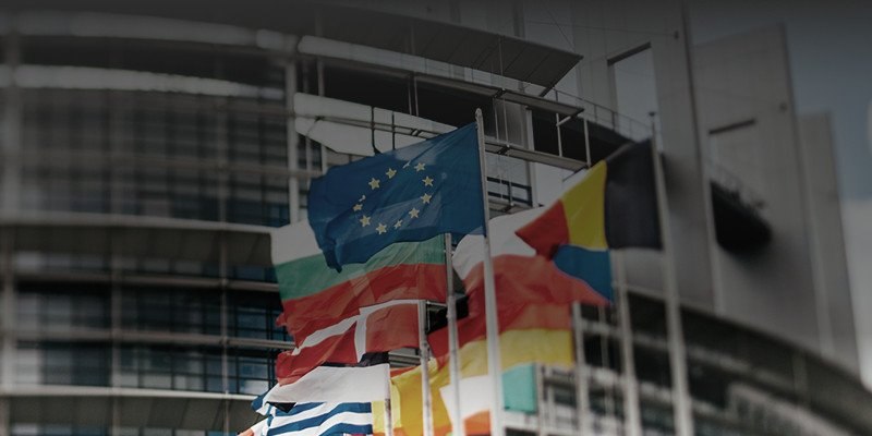 Background image with EU flags
