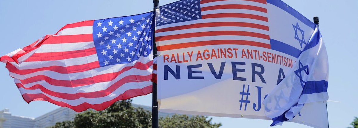 About 30 people join a rally against anti-semitism and in support of President Donald Trump front of the West Front of the U.S. Capitol May 07, 2019 in Washington, DC.