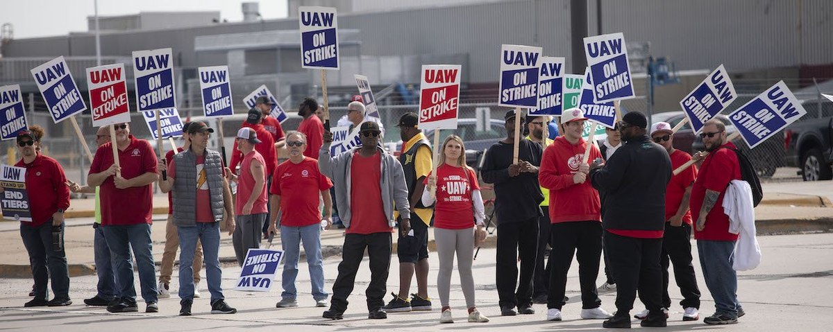 UAW workers on strike