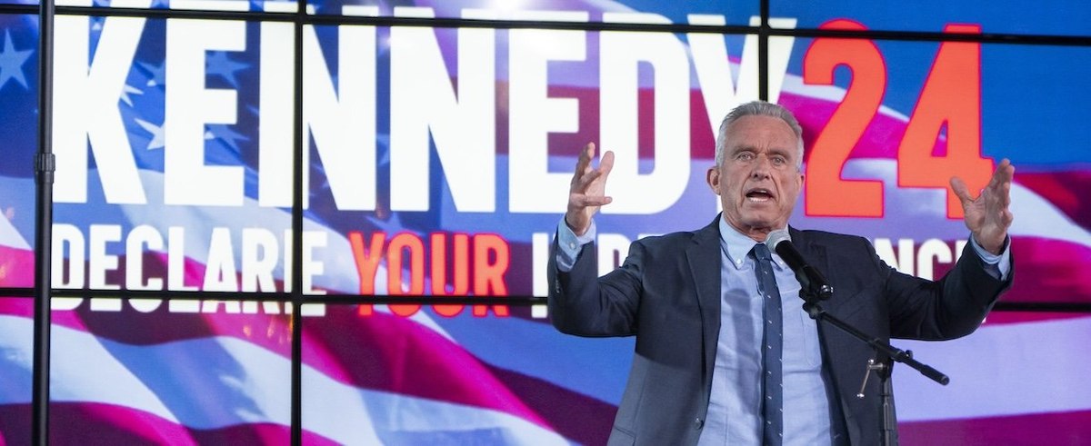 Independent Presidential candidate Robert F. Kennedy Jr. speaks during a campaign rally at Legends Event Center on December 20, 2023 in Phoenix, Arizona.