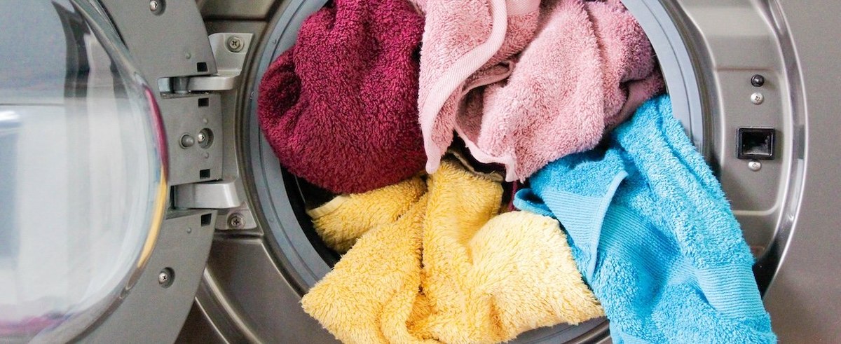 Towels in a washing machine