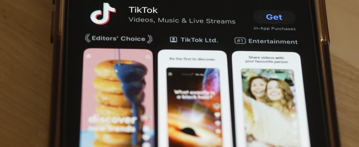 In this photo illustration, the TikTok app is seen in the app store on a phone on March 13, 2024 in New York City.