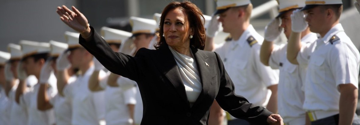 WEST POINT, NEW YORK - MAY 27: Vice President Kamala Harris arrives at Michie Stadium to deliver the keynote speech at West Point's graduation ceremony on May 27, 2023 in West Point, New York. Harris is the first woman to give a commencement address in th