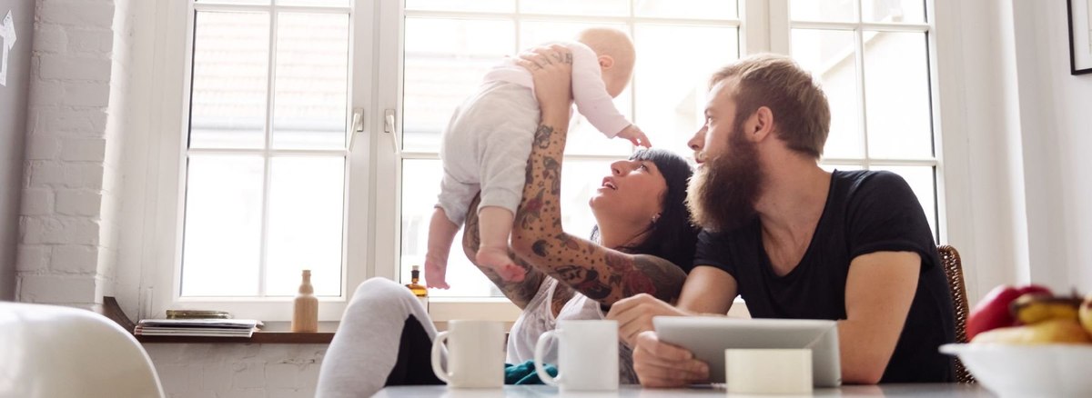 Young couple with baby