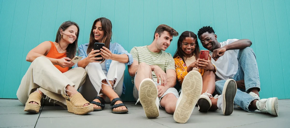 Group of young people sitting