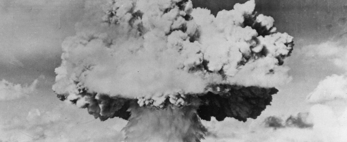 An atomic bomb test explosion off Bikini Atoll, Micronesia. (Photo by Keystone/Getty Images)