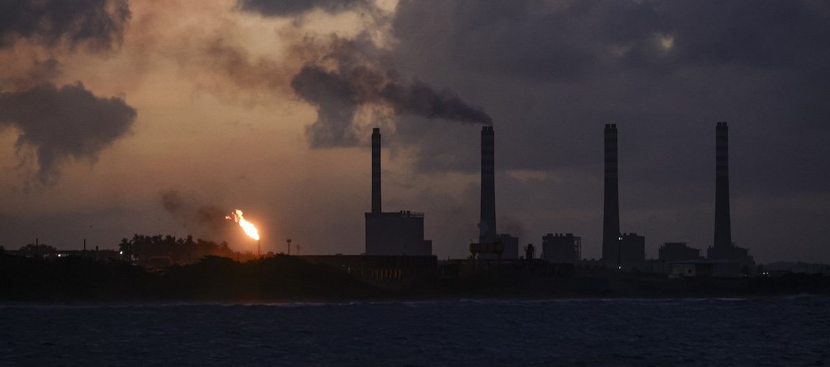 PUERTO CABELLO, VENEZUELA - DECEMBER 18: General view of 'El Palito' refinery building at dusk during a walk around the outskirts of 'El Palito' refinery on December 18, 2025 in Puerto Cabello, Venezuela. President Trump stated on December 17th that Venezuela took away oil rights from the US. Trump's administration has sanctioned Venezuelan oil with blockades, while many US Navy units are deployed off the coast of Venezuela under the premise of combating the drug cartels. (Photo by Jesus Vargas/Getty Images)