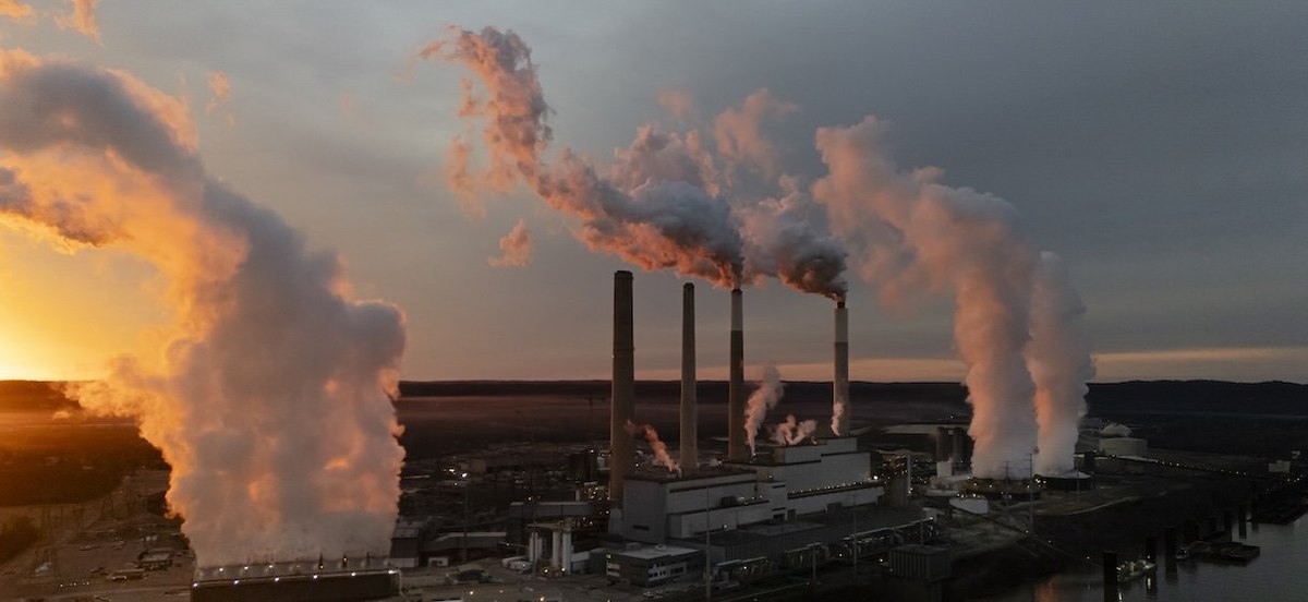 ELIZABETH, INDIANA - FEBRUARY 14: In an aerial view, Mill Creek Generating Station, a coal-fired power plant in Louisville, Kentucky is seen on February 14, 2026 in Elizabeth, Indiana. President Donald Trump and Environmental Protection Agency Administrator Lee Zeldin revoked the EPA's 2009 "endangerment finding," which concluded that carbon dioxide and other greenhouse gases endanger human health and the environment and underpin federal efforts to regulate emissions. (Photo by Jon Cherry/Getty Images)