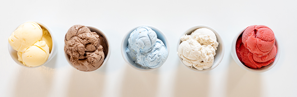 America's favorite ice-cream flavors: vanilla, chocolate, and mint