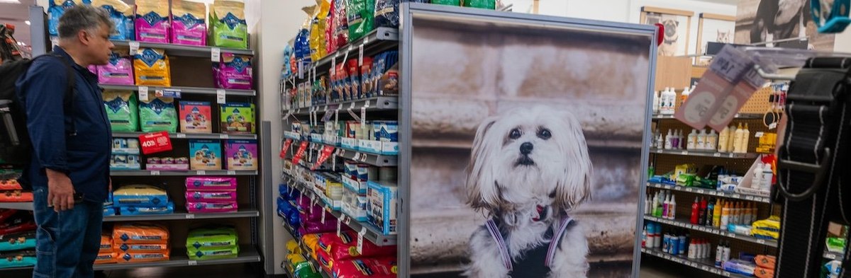 NEW YORK CITY - AUGUST 12: People shop for pet supplies at a pet retail store in Manhattan on August 12, 2025 in New York City. Pet supplies were just one sector where consumers saw a rise in prices as new numbers from the Labor Department reveled that co