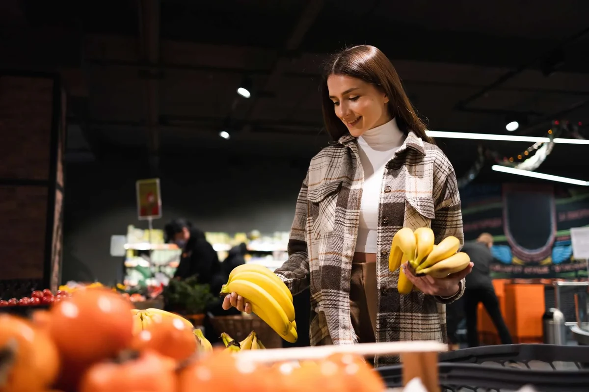 Woman shopping groceries