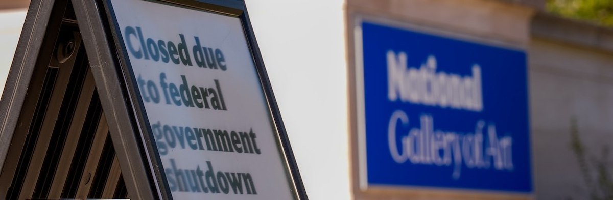 WASHINGTON, DC - OCTOBER 06: The National Gallery of Art is closed due to the government shutdown on October 06, 2025 in Washington, DC. The government remains shut down after Congress failed to reach a funding deal last week. (Photo by Andrew Harnik/Gett